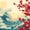 Cream Blue, variant on Castle Fairy Oriental Red Crane Wave Full Size Bedding Sets 7 Pieces,Crimson Sun Japanese Seascape Full Size Bed in a Bag,Black Rust,Black Reversible