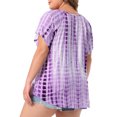 thumbnail image 4 of DARING DIVA Women's Plus Soft T-shirt Tye Dye  Casual Top with Comfort Fit 3X Purple, 4 of 6