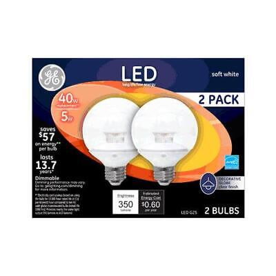 

4pk GE 34743 40W Equivalent G25 Decorative LED light bulb Clear finish