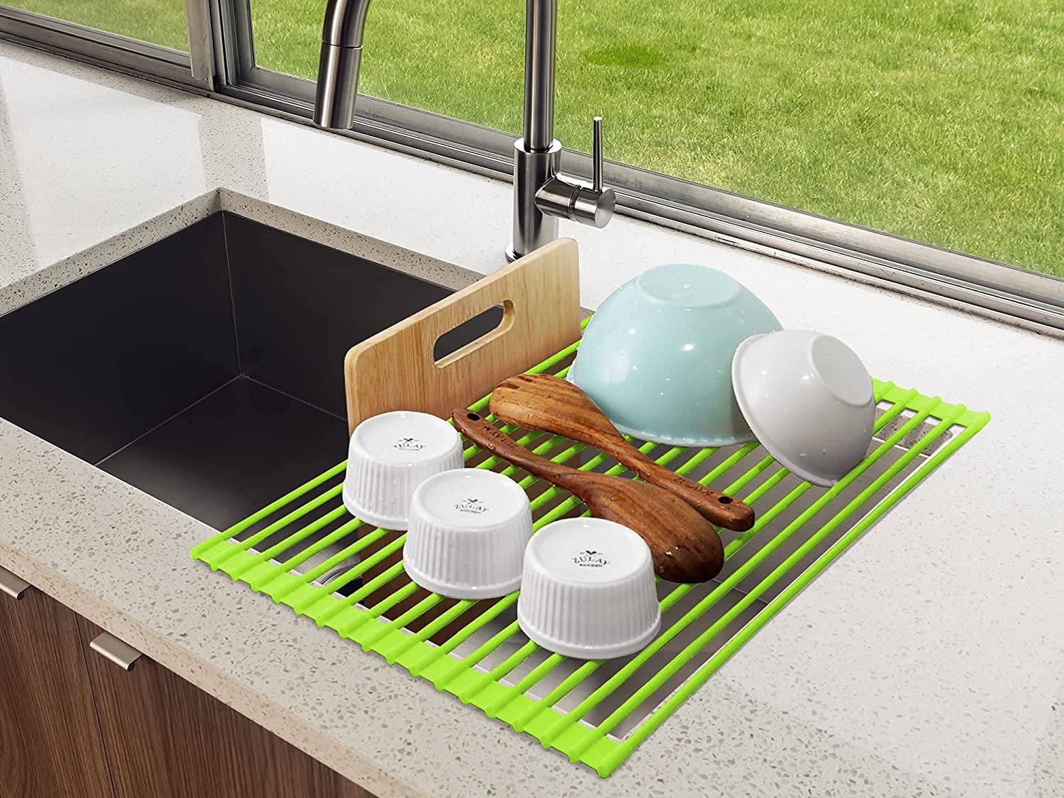 XKiss Expandable Roll-Up Dish Drying Rack for Kitchen 12.75”-23