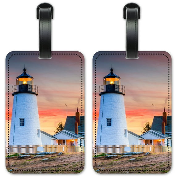 Lighthouse at Sunset - Luggage ID Tags / Suitcase Identification Cards - Set of 2
