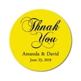 thumbnail image 1 of Darling Souvenir Round 45 Pcs Calligraphy Thank You Stickers Personalized Bride Groom Names And Date Envelope Seals-Yellow, 1 of 1