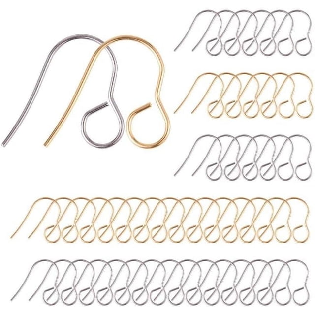 100 ganchos para pendientes, ideales para la creación de joyas. Pendientes de estilo francés. Suministros para la elaboración de joyas. Accesorios hipoalergénicos para pendientes.