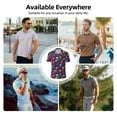 thumbnail image 5 of Picia rainbow color mushroom Skull Print Men's Polo Shirt, Two-Button Closure Pique Polo Shirt, Summer Fashion Golf Shirt-4X-Large, 5 of 6