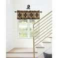 thumbnail image 6 of Kitchen Cafe Valance Curtain for Small Windows,Aztec Ethnic on Brown Rod Pocket Short Valances Southwest Indian Tribal Texture Window Treatment Panel for Living Room/Bedroom/Bathroom,42x18in, 6 of 9