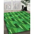 thumbnail image 3 of Ahgly Tapis Rond Lavable en Machine Intérieur Transitionnel Vert, 5 Pieds Rond, 3 of 7
