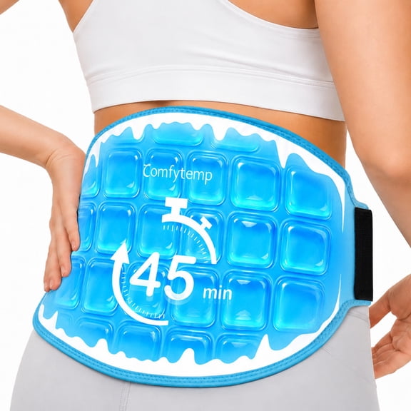 Comfytemp 45-Min Long-Lasting Ice Pack for Back Pain, Reusable Extra Large Ice Pack Wrap for Lower Back, Lumbar, Waist