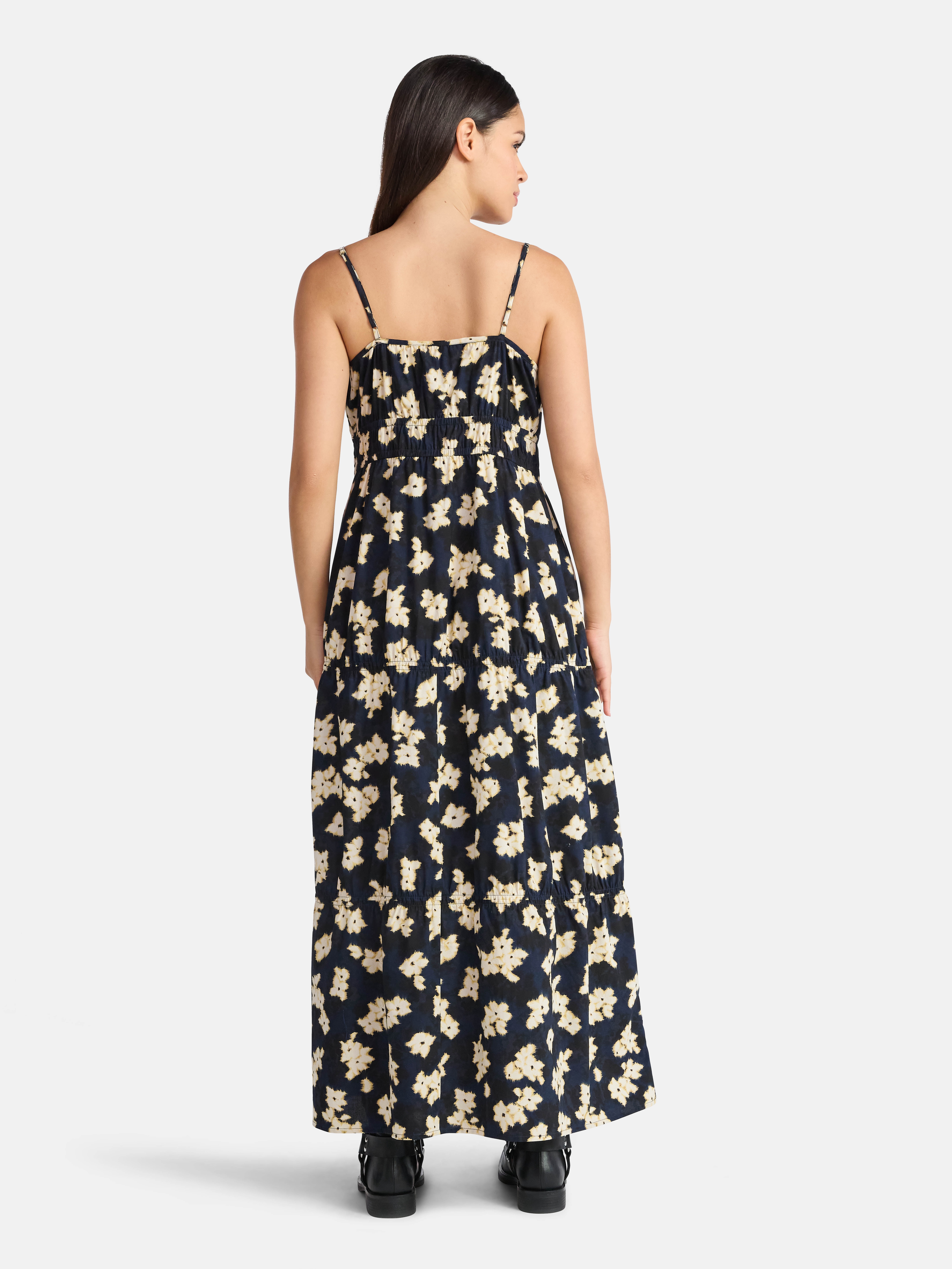 Time and Tru Women's Strappy Cotton Maxi Dress, Sizes XS-XXXL