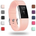 thumbnail image 1 of Replacement Bands Compatible for Fitbit Charge 2, Classic & Special Edition Adjustable Sport Wristbands(Light Pink,L), 1 of 7