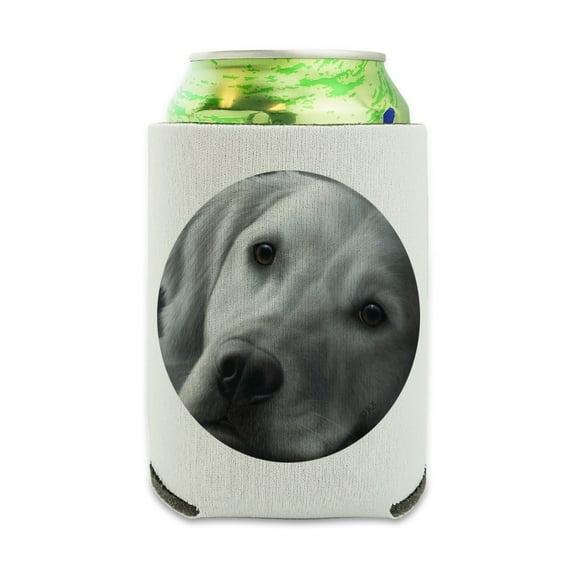 White Golden Retriever Tired Sleepy Dog Can Cooler - Drink Sleeve Hugger Collapsible Insulator - Beverage Insulated Holder