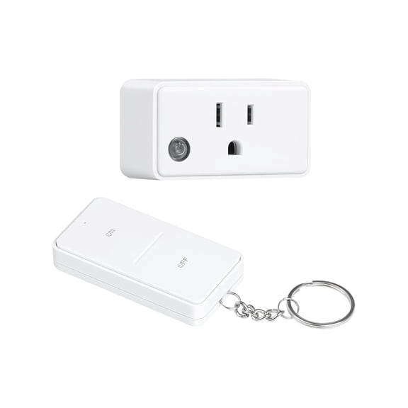 Remote Control Outlet, 200FT Long Range Wireless Light Switch, Mini Electrical Outlet Plug, 15A/1875W High-Power for Lamps, Lights, Household Appliances, FCC & ETL Listed