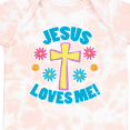 thumbnail image 4 of Inktastic Easter Jesus Loves Me with Cross and Flowers Boys or Girls Baby Bodysuit, 4 of 5