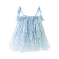 thumbnail image 2 of Letdown Toddler Baby 1st Birthday Girl Cake Smash Outfit Self-tie Floral Tutu Dress Ruffle Halloween Christmas Party Photo (#04-Blue,18-24 Months), 2 of 5
