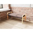 thumbnail image 4 of Pemberly Row Waiting Reception 2 Seat Bench Wood Frame in Brown, 4 of 5