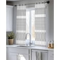 thumbnail image 5 of Farm Fruits Sheer Curtains 54 Inch Length 2 Panels Set for Living Room/Bedroom, Watermelon Lemons Peach Strawberry Grey Striped Kitchen Curtains Grommet Curtains Window Treatments 42"x54"x2, 5 of 7