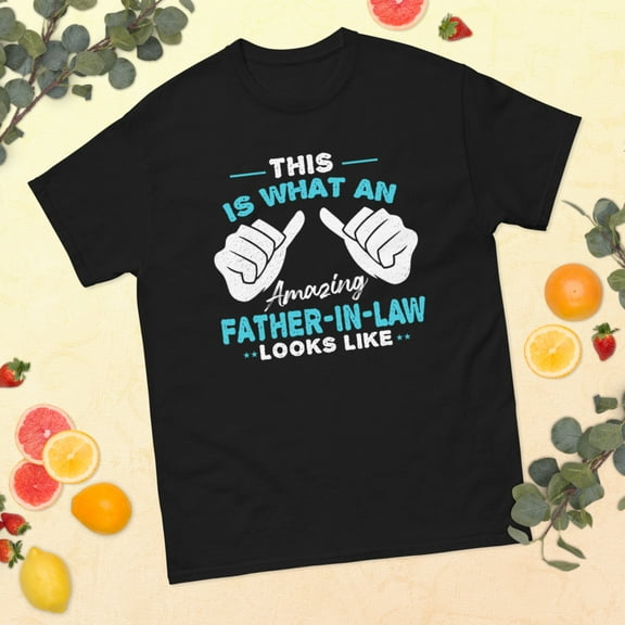 Awesome Father-In-Law Father's Day Papa Daddy Father Graphic classic tee (Black, S)