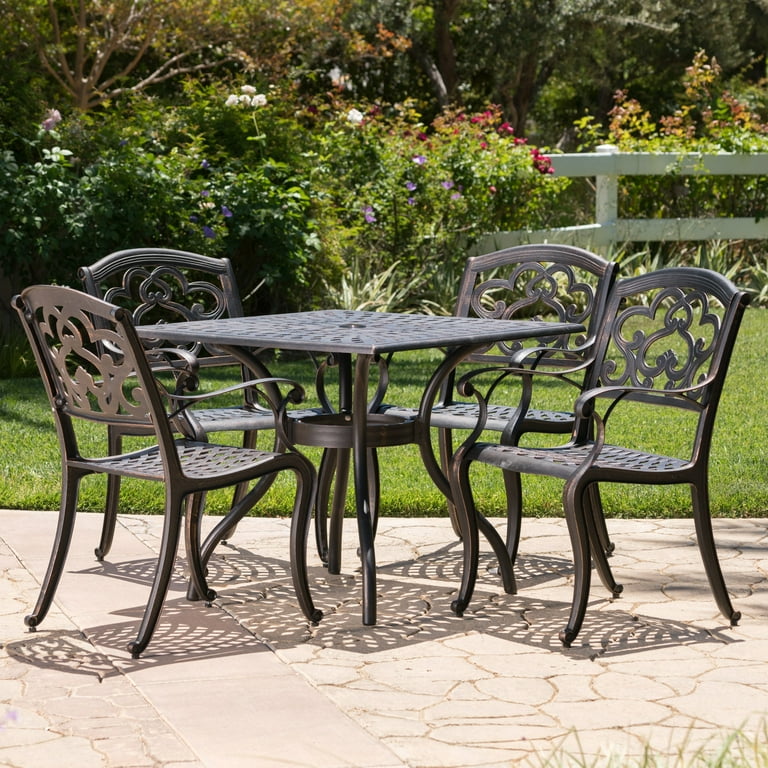 Christopher Knight Home Austin Outdoor 5 piece Cast Aluminum Square Dining Set by