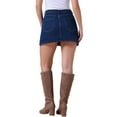 thumbnail image 3 of INSPIRE CHIC Women's Side Slit High Waisted A-Line Mini Denim Skirts S Dark Blue, 3 of 6