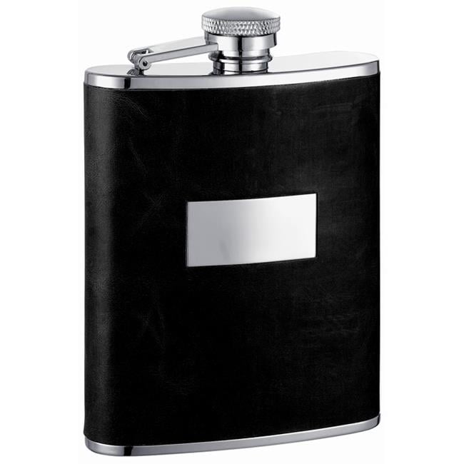 Black Visol "Ontario" Leather Deluxe Flask Gift Set 6-Ounce Black Visol "Ontario" Leather Deluxe Flask Gift Set 6-Ounce