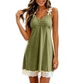 thumbnail image 2 of NominalSnug Women's Nightgown Built in Bra Sleeveless Babydoll Lingerie V Neck Lace Chemise Sleepwear Nightdress, 2 of 8