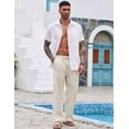 thumbnail image 4 of Pants Para Hombre Suelto De Lino Pantalóns De Casual Ligero, 4 of 8