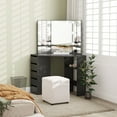 thumbnail image 2 of HOMCOM Coiffeuse avec 3 Miroirs, Table de Maquillage Éclairée, Noir, 2 of 10