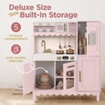 thumbnail image 5 of Best Choice Products Wooden Cottage Kids Pretend Play Kitchen with 11 Accessories, Espresso Machine - Pink, 5 of 10