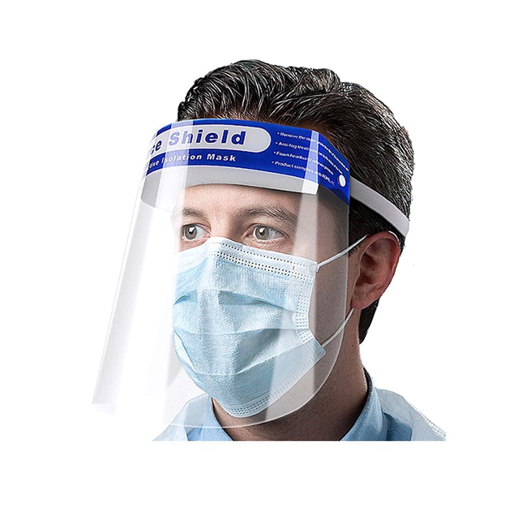 Full Face Shield Guard Protector Mask Clear+Head Band Elastic Reusable
