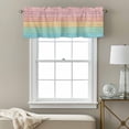 thumbnail image 3 of Color Wood Grain Valance Curtain Country Pink Yellow Blue Gradient Wooden Grain Stripe Window Valances Rod Pocket Short Curtains Window Treatments for Kitchen Bedroom Bathroom Laundry 42" x 12", 3 of 9