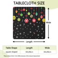 thumbnail image 2 of Black Christmas Ornament Pattern Square Fitted Tablecloth with Elastic Edge,Square Table Cover,Washable Elastic Table Cover for Home Kitchen Party Decor 34"x34", 2 of 6