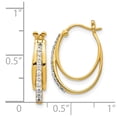 thumbnail image 2 of Real 14kt Yellow Gold Diamond Hoop Earrings; for Adults and Teens; for Women and Men, 2 of 2