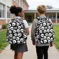 thumbnail image 3 of SCRAWLGOD Skull Bone Print White Black Large Backpack for Girls Boys 17 Inch College Bookbag with Adjustable Padded Straps Multi-Pocket Large Casual Daypack, 3 of 7