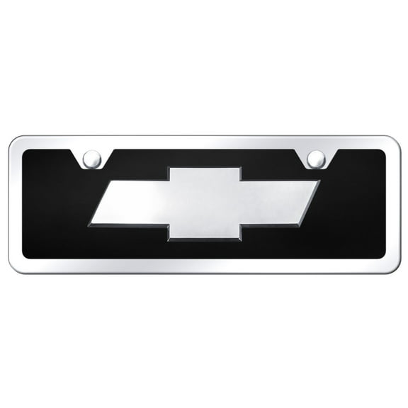 Chevy Logo Acrylic Mini License Plate Kit (Chrome on Black)