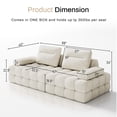 thumbnail image 4 of Wiilayok 88" Modular Cloud Couch, Chenille Fabric with Memory Foam, Removable Armrests & Backrests, Beige White, 4 of 10