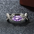 thumbnail image 5 of CILENON Gold Engagement Rings for Women Ladies Fashion Rings Inlaid Zircon Personalized Fashion Combinations Crystal Horse Eye Diamond Rings Thumb Rings for Women Ring Set for Women (Purple,7), 5 of 6