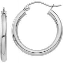 Primal Gold 10 Karat White Gold 2.5mm Tube Hoop Earrings