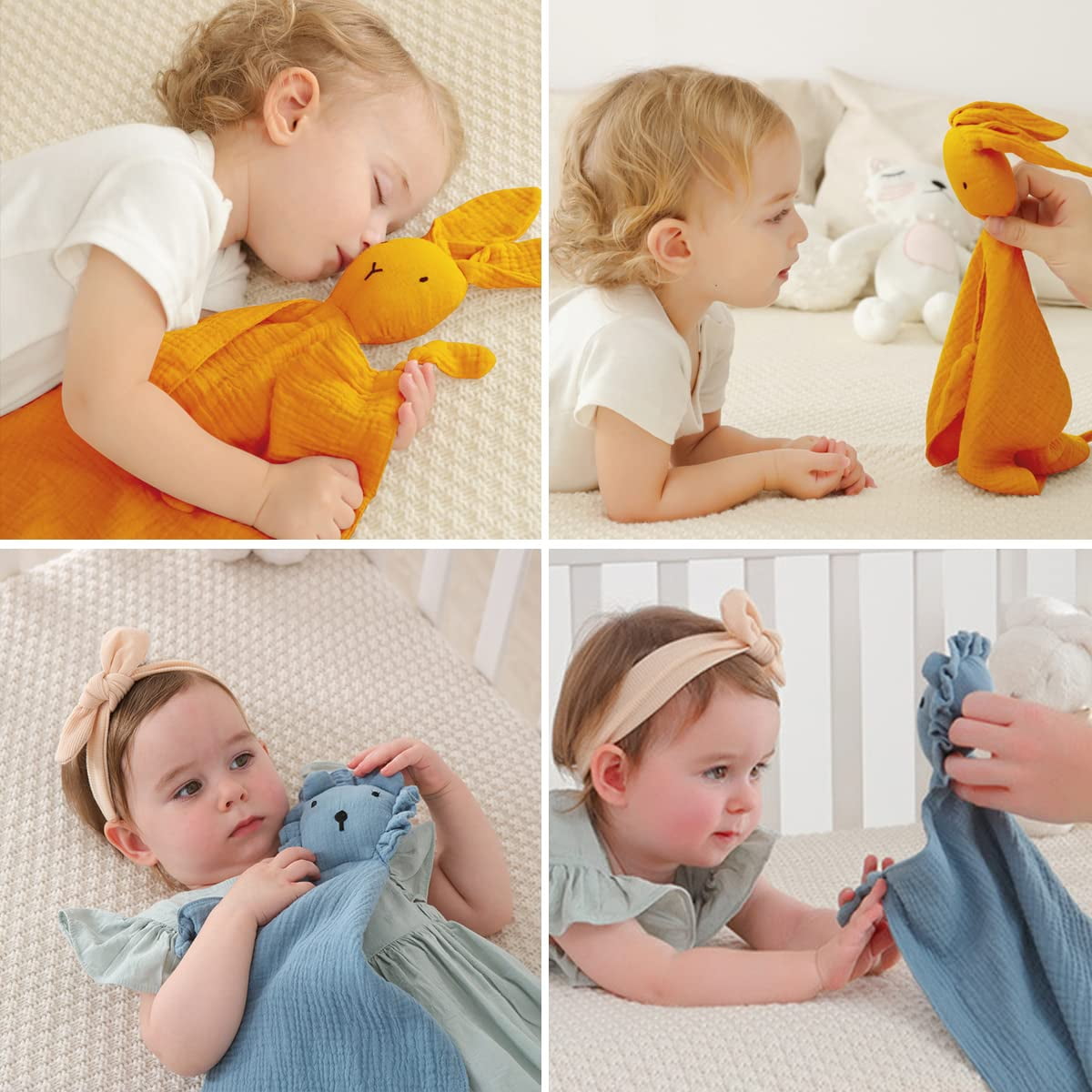 Organic Cotton Muslin Lovey Blanket Organic Cotton Muslin Bunny Lion Security Blanket Soft Breathable Lovie Baby Gifts for Boys and Girls Grey Bunny Beige Lion Walmart