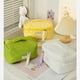 thumbnail image 2 of Cotton Quilted Makeup Bag for Women Travel Cosmetic Bag Floral Toiletry Organizer, Yellow, 2 of 5