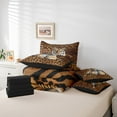 thumbnail image 4 of 7 Piece Tiger Bed In A Bag Twin,Tiger Leopard Print Comforter Set,Safair Animal Bedding Set,Wildlife Quilt with Flat Fitted Sheet,Black Brown Pillow Covers, 4 of 5
