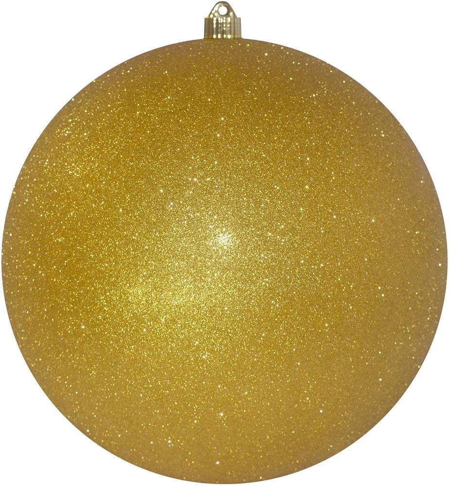 Large Shatterproof Glitter Ball Ornament, 12" (300mm), Gold Glitter