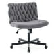 thumbnail image 1 of Yeshouse Tocador Ajustable Silla de Oficina Giratoria sin Brazos con Ruedas, Tela Blanca, 1 of 7