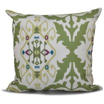 Simply Daisy 16" x 16" Bombay Medallion Geometric Outdoor Pillow, Green