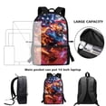 thumbnail image 6 of Binienty American Flag Lightning Football Backpack for Kids 5th Grade 17 Inch Large Capacity School Bookbag with Customizable Shoulder Belts Front Storage Pocket for Elementary, 6 of 6