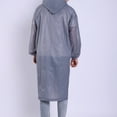 thumbnail image 2 of Poncho impermeable transparente reutilizable de EVA, 2 unidades, impermeable, portátil, grueso, con capucha y mangas de goma, para adultos, suministros para exteriores (gris)., 2 of 6