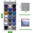 thumbnail image 5 of Perchero con 24 bolsillos profundos - Organizador de sombreros - Perchero para gorras de béisbol, soporte visible para sombreros - Perchero para puerta de pared con 3 ganchos, 5 of 5