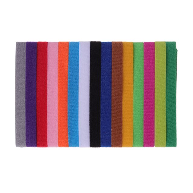 15 pcs 15 Colors Pet Identity Collars Adhesive Puppy ID Collars Double-sided Velve Adjustable ID Bands- Size S