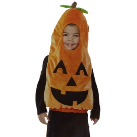 Infant & Toddler Boys & Girls Plush Orange Hooded Pumpkin Costume Jumper