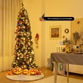Gymax 7 FT Prelit Black Christmas Tree Artificial PVC Slim Pencil