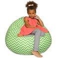 thumbnail image 2 of Posh Beanbags Bean Bag Chair, Large-38in, Pattern Chevron Green and White, 2 of 4