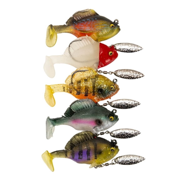 Visland 6CM/10.5G Jumping Fish Lure with Spinner Blade Weedless Hook Paddle Tail Artificial Bait Saltwater Freshwater Walleye Bass Fishing Accessories